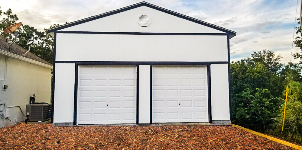 one large garage – tuff shed