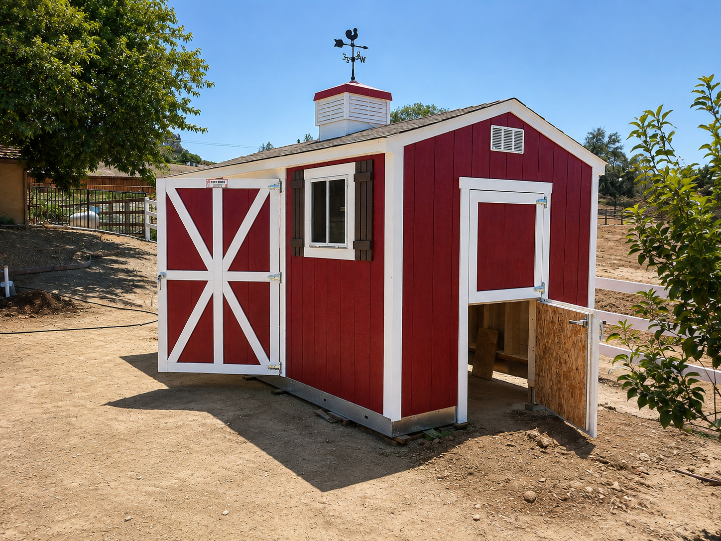 Red Tuff Shed chicken coop